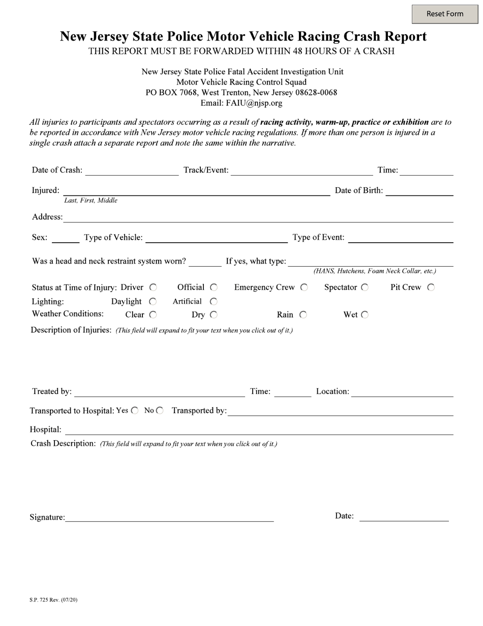 Form S.p.725 Download Fillable Pdf Or Fill Online New Jersey State 