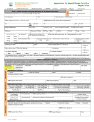 Form LW401E Application for Liquid Waste Permit or Registration - New Mexico