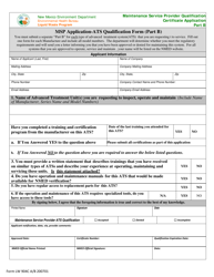Form LW904C Maintenance Service Provider Qualification Certificate Application - New Mexico, Page 2