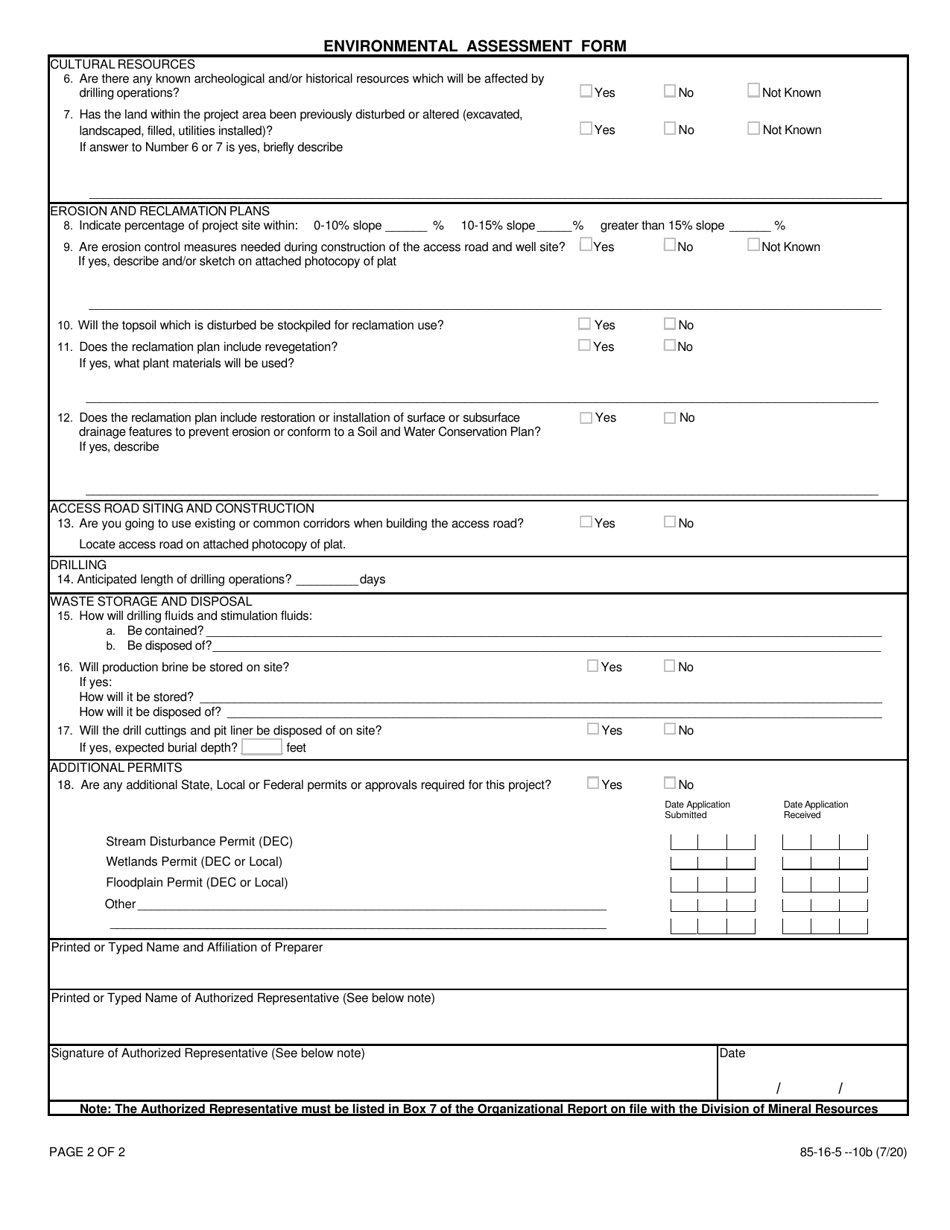 Form 85-16-5-10b - Fill Out, Sign Online And Download Fillable Pdf, New 