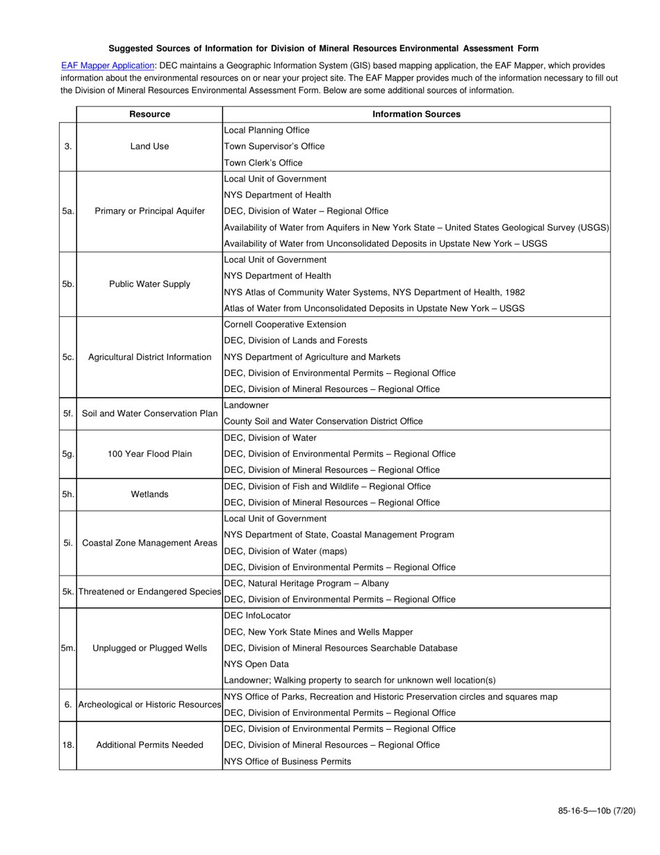 Form 85-16-5-10B Environmental Assessment Form - New York, Page 3
