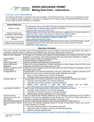 Instructions for Spdes Discharge Permit Mixing Zone Form - New York