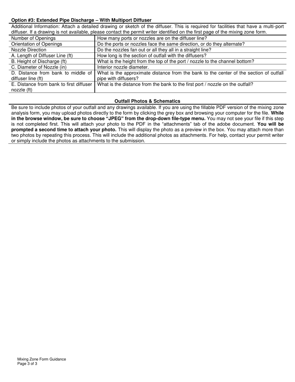 Instructions for Spdes Discharge Permit Mixing Zone Form - New York, Page 3