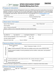 Spdes Discharge Permit Detailed Mixing Zone Form - New York