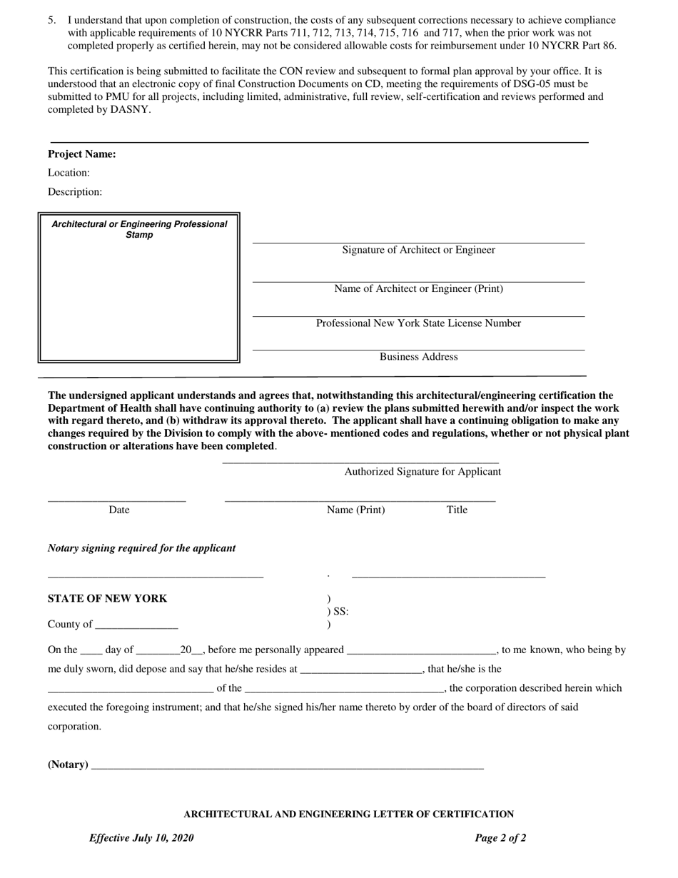 Construction Project Certification Letter for AER Reviews Architects  Engineers - New York, Page 2