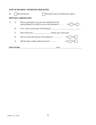 Form CFB008 New York Used Car Lemon Law Arbitration Program Request for Arbitration Form - New York, Page 6