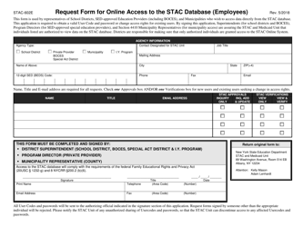 Document preview: Form STAC-602E Request Form for Online Access to the Stac Database (Employees) - New York
