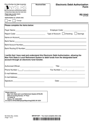 Form RS5542 Electronic Debit Authorization Form - New York