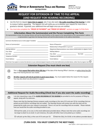 Form APP17 Request for Extension of Time to File Appeal (And Request for Hearing Recording) - New York