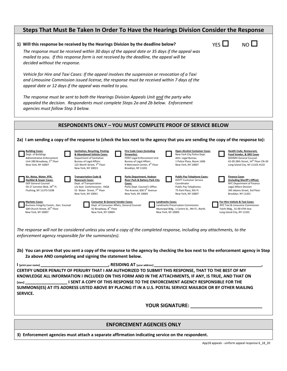 Form APP18 - Fill Out, Sign Online and Download Printable PDF, New York ...