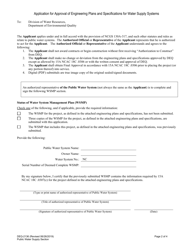 Form DEQ-2136 Application for Approval of Engineering Plans and Specifications for Water Supply Systems - North Carolina, Page 2