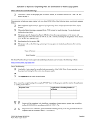 Form DEQ-2136 Application for Approval of Engineering Plans and Specifications for Water Supply Systems - North Carolina, Page 4