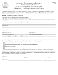 Document preview: Form MV32-7A-11 Mandatory Liability Insurance Affidavit - Alabama