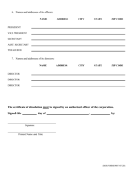 SOS Form 0007 Certificate of Dissolution (Oklahoma Nonstock Corporation) - Oklahoma, Page 2