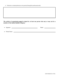 SOS Form 0011 Professional Articles of Organization (Oklahoma Limited Liability Company) - Oklahoma, Page 4