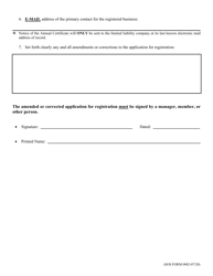 SOS Form 0082 Amended or Corrected Application for Registration (Foreign Limited Liability Company) - Oklahoma, Page 2