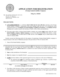 SOS Form 0081 Application for Registration (Foreign Limited Liability Company) - Oklahoma, Page 3