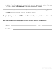 SOS Form 0081 Application for Registration (Foreign Limited Liability Company) - Oklahoma, Page 4