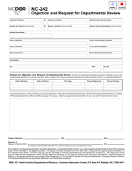 Form NC-242 Objection and Request for Departmental Review - North Carolina, Page 2
