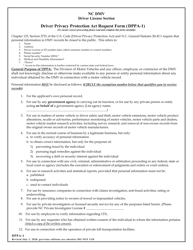 Form DL-DPPA-1 Driver Privacy Protection Act Request Form - North Carolina