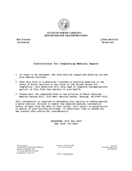 Document preview: Form DL-78 Medical Report Form - North Carolina