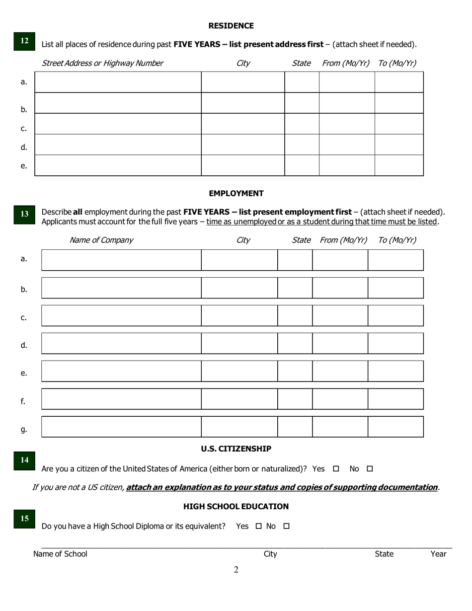 Application for Licensure or Certification by Reciprocity - North Carolina, Page 7