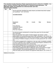 Large Quantity Generator and Tsdf Inspection Checklist - North Dakota, Page 2