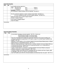 Large Quantity Generator and Tsdf Inspection Checklist - North Dakota, Page 9