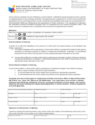 Document preview: Form SFN9461 Due Process Complaint Notice - North Dakota
