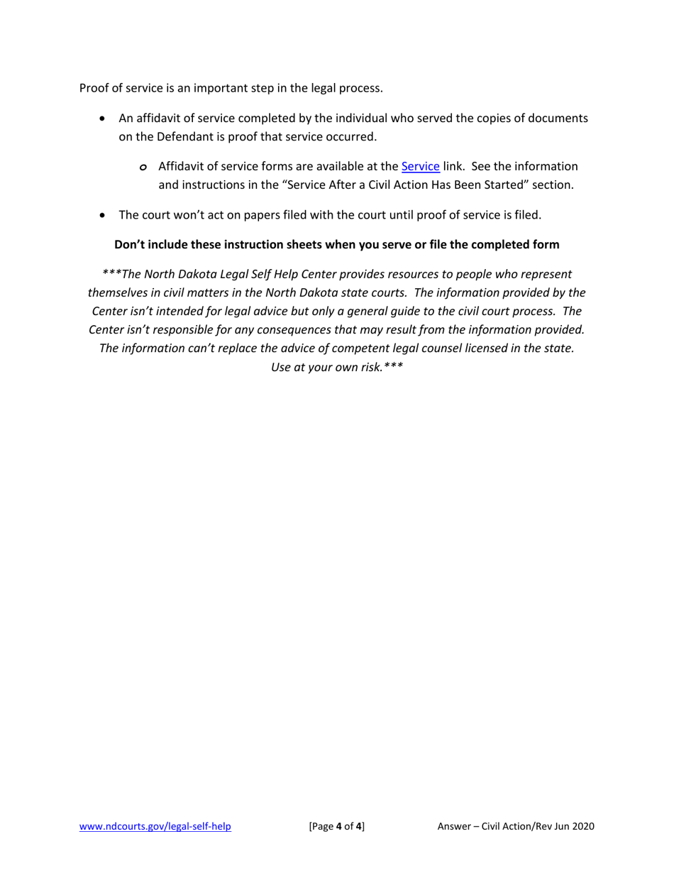 Answer to Counterclaim - North Dakota, Page 7