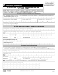 VA Form 21-0845 Authorization to Disclose Personal Information to a Third Party, Page 2