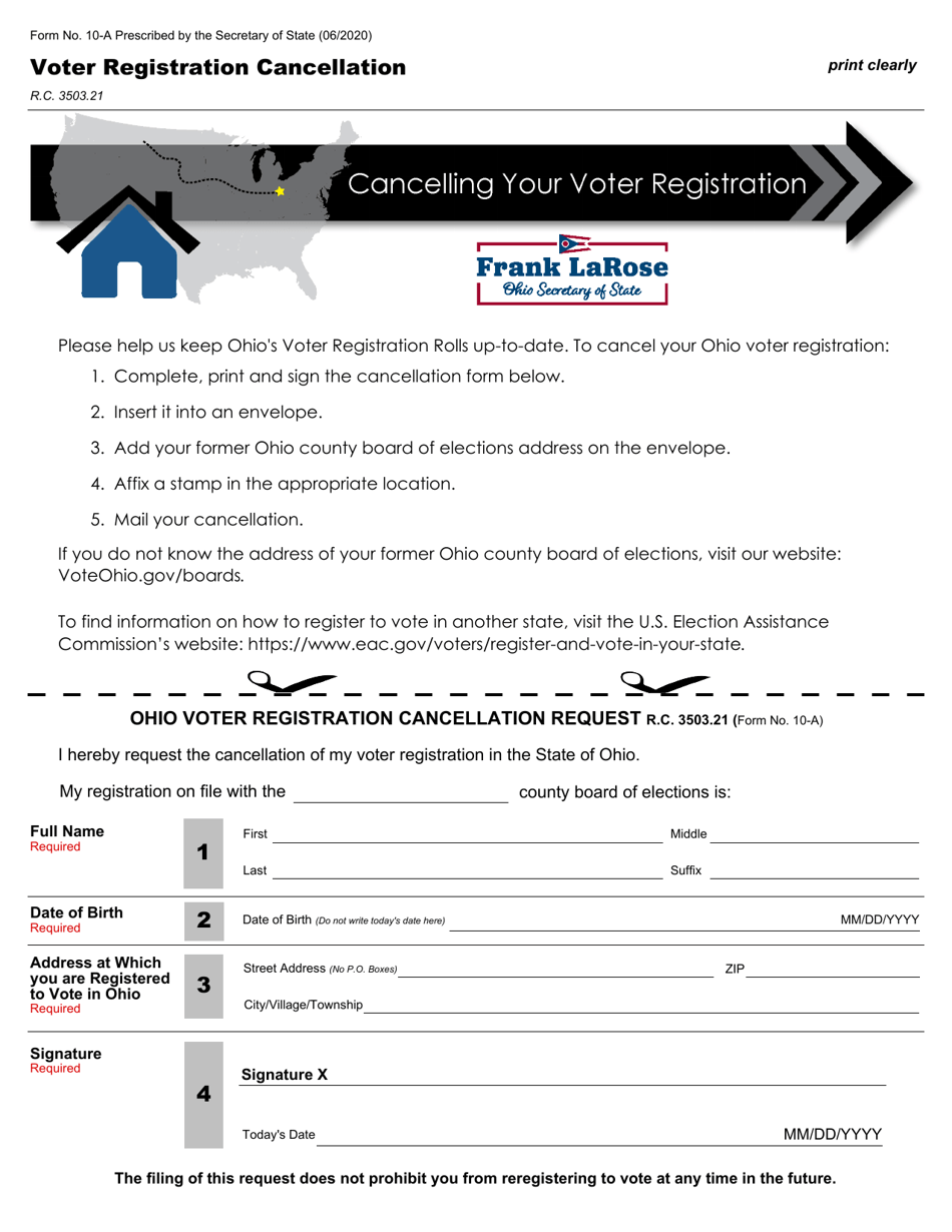 Form 10-A Download Fillable PDF or Fill Online Voter Registration ...