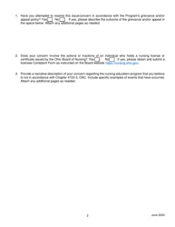 Nursing Education Dissatisfaction Form - Ohio, Page 2