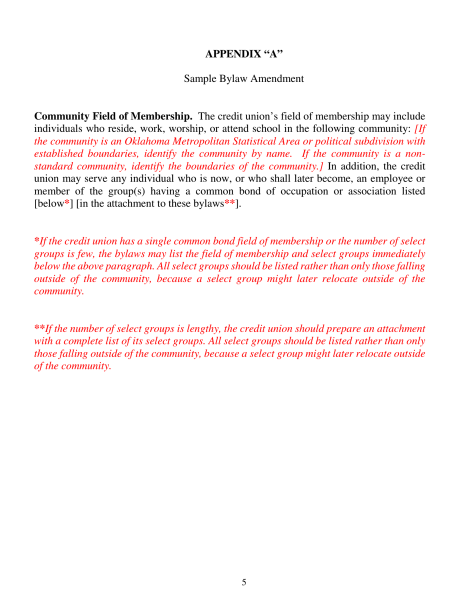 Troy Higgins Community Field of Membership Application - Oklahoma, Page 5