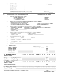 Form OP-060103A Male Inmates Custody Assessment Scale - Oklahoma, Page 2