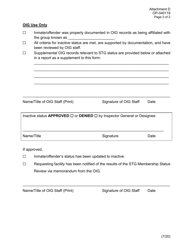 Form OP-040119 Attachment D Security Threat Group Membership Status Review Form - Oklahoma, Page 2