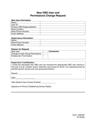 Document preview: Form OP-120230F New Obs User and Permissions Change Request - Oklahoma