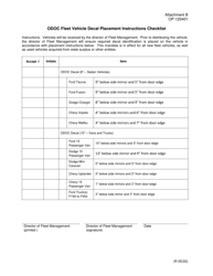 Document preview: Form OP-120401 Attachment B Odoc Fleet Vehicle Decal Placement Instructions Checklist - Oklahoma