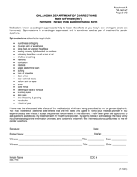 Form OP-140147 Attachment A Male to Female (Mtf) Hormone Therapy Risk and Information Form - Oklahoma, Page 2