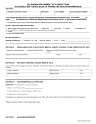 Document preview: Form OP-140108A Authorization for Release of Protected Health Information - Oklahoma