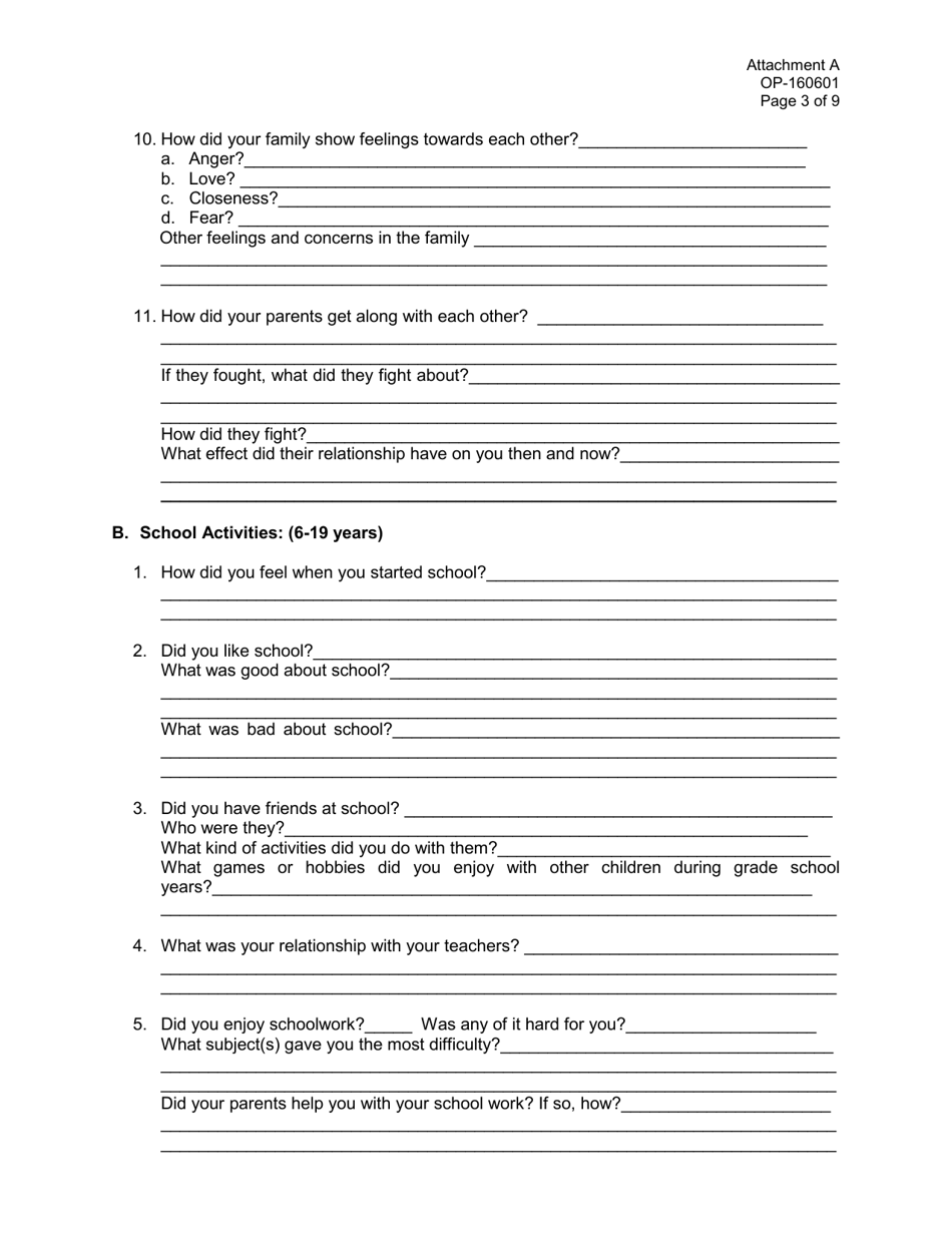 Form OP-160601 Attachment A Sex Offender Autobiography - Oklahoma, Page 3