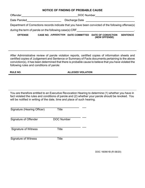 Form OP-160901B Notice of Finding of Probable Cause - Oklahoma