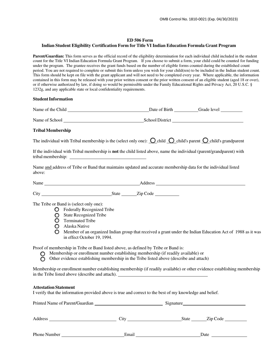 Form ED506 - Fill Out, Sign Online and Download Fillable PDF ...