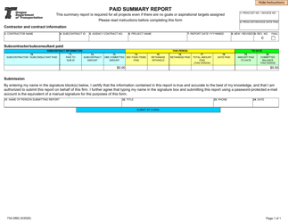 Document preview: Form 734-2882 Paid Summary Report - Oregon