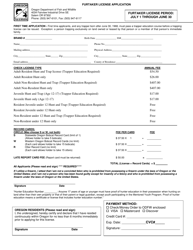 Document preview: Furtaker License Application - Oregon
