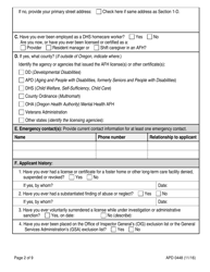 Form ADP0448 Adult Foster Home (Afh) Initial License Application - Oregon, Page 3