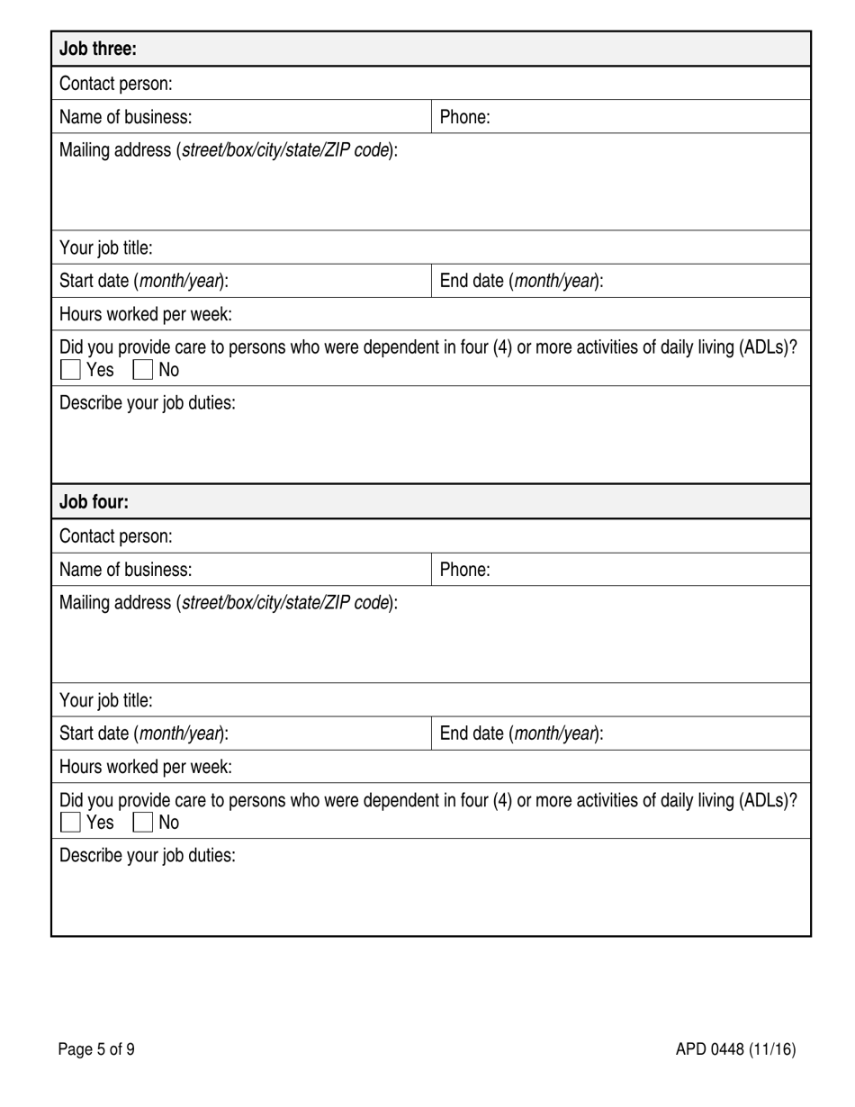 Form ADP0448 Adult Foster Home (Afh) Initial License Application - Oregon, Page 6