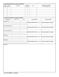 AF IMT Form 2586 Unescorted Entry Authorization Certificate, Page 2