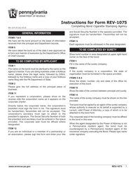 Form REV-1075 Bond Cigarette Stamping Agency - Pennsylvania, Page 3