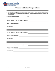 Ownership and Business Management Form - Pennsylvania, Page 4